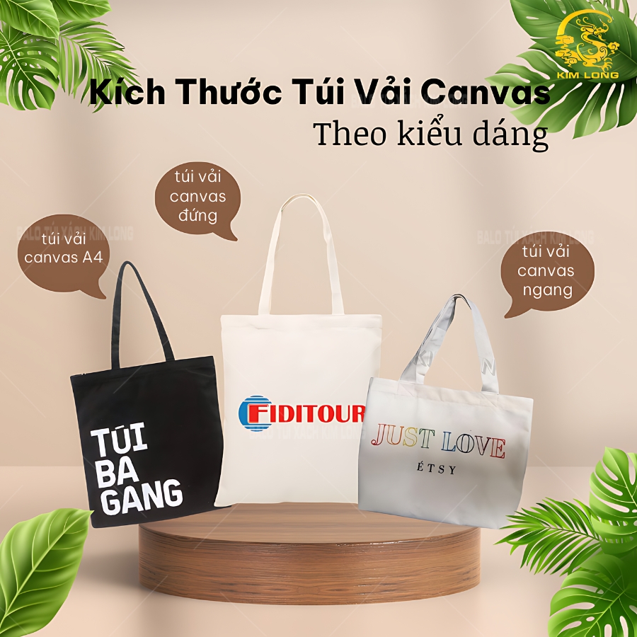 kích thước túi vải bố