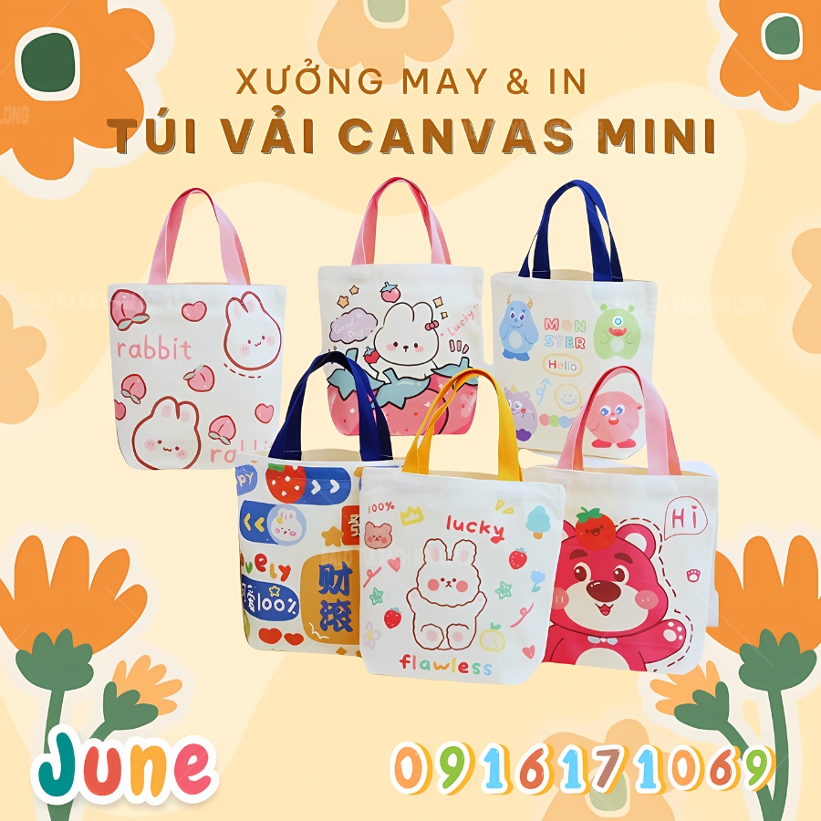 xưởng may túi canvas mini