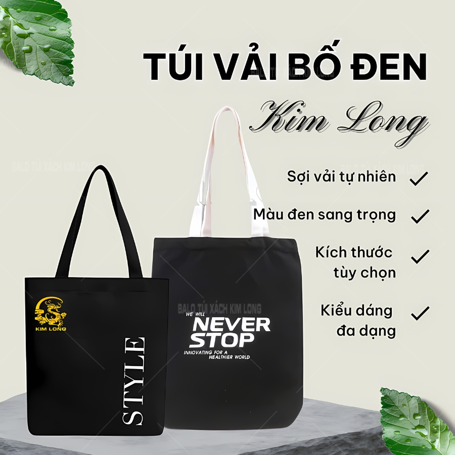 túi vải bố đen