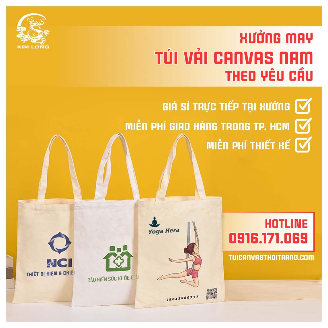 túi vải bố nam