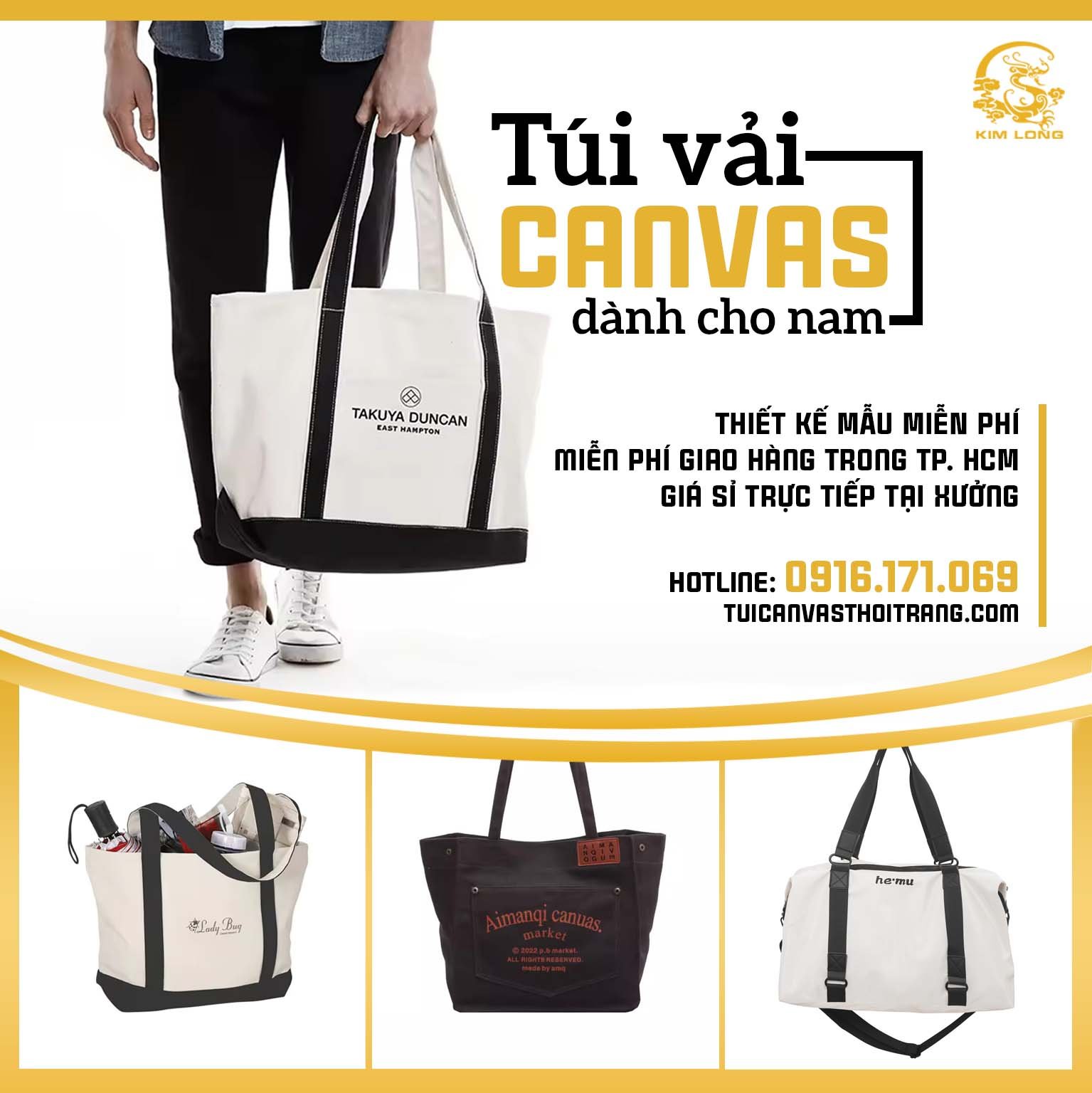 túi vải canvas dành cho nam