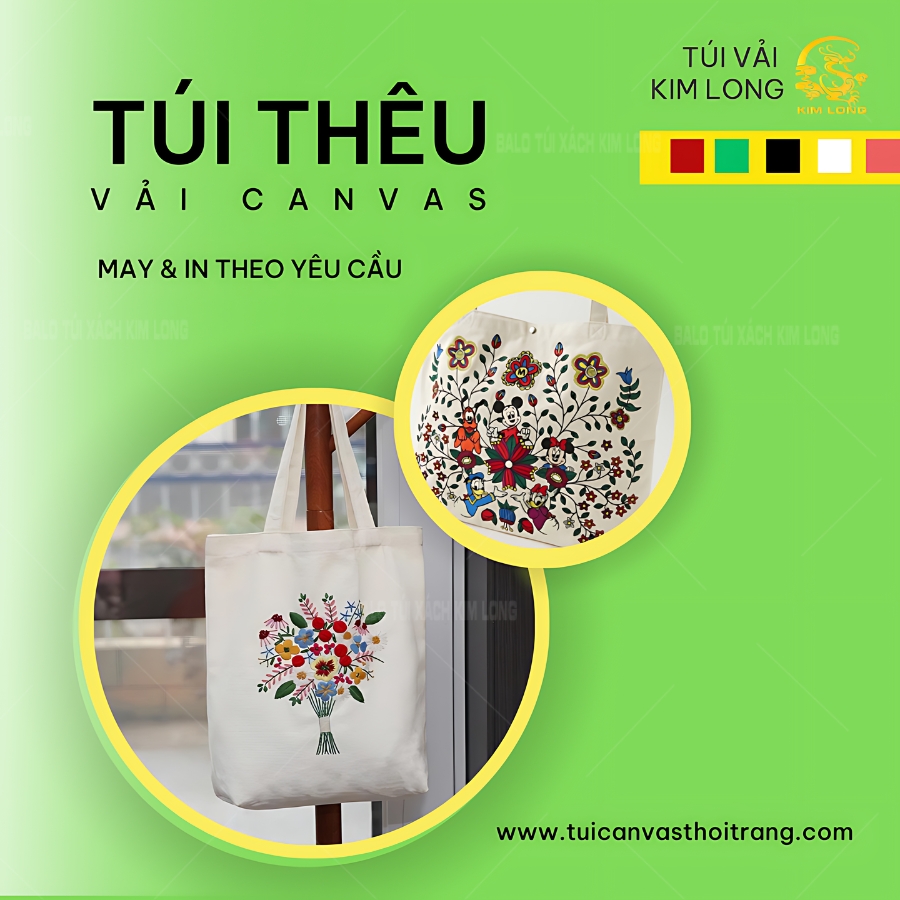 túi thêu vải canvas