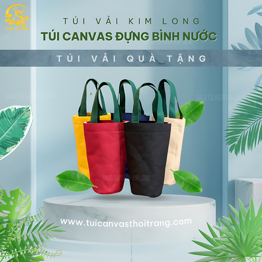 túi vải canvas đựng bình nước