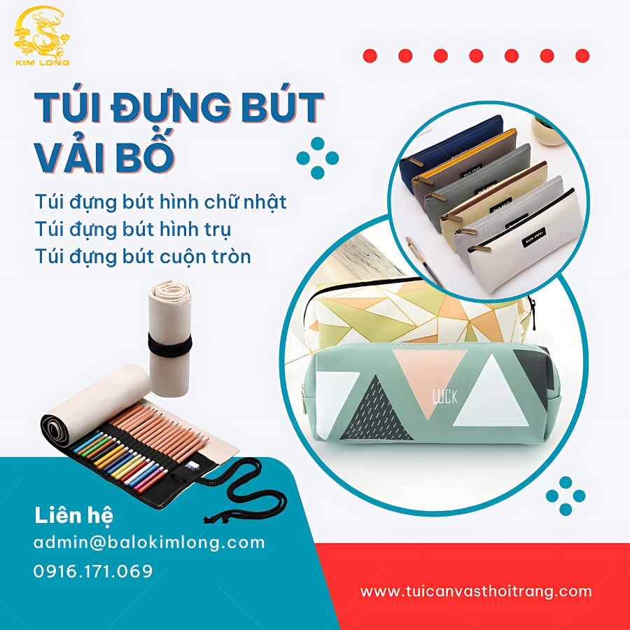 túi đựng bút vải bố