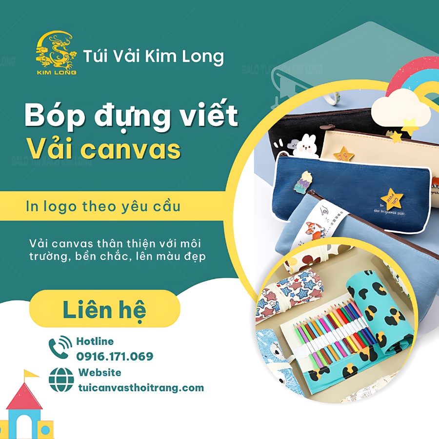 túi đựng viết vải canvas