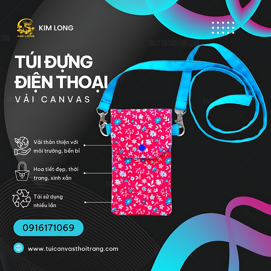 xưởng may túi đựng điện thoại kim long