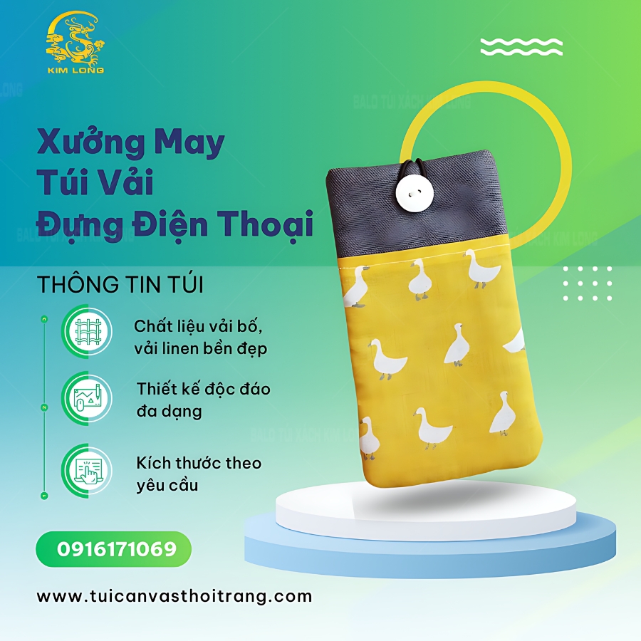 xưởng may túi vải đựng điện thoại