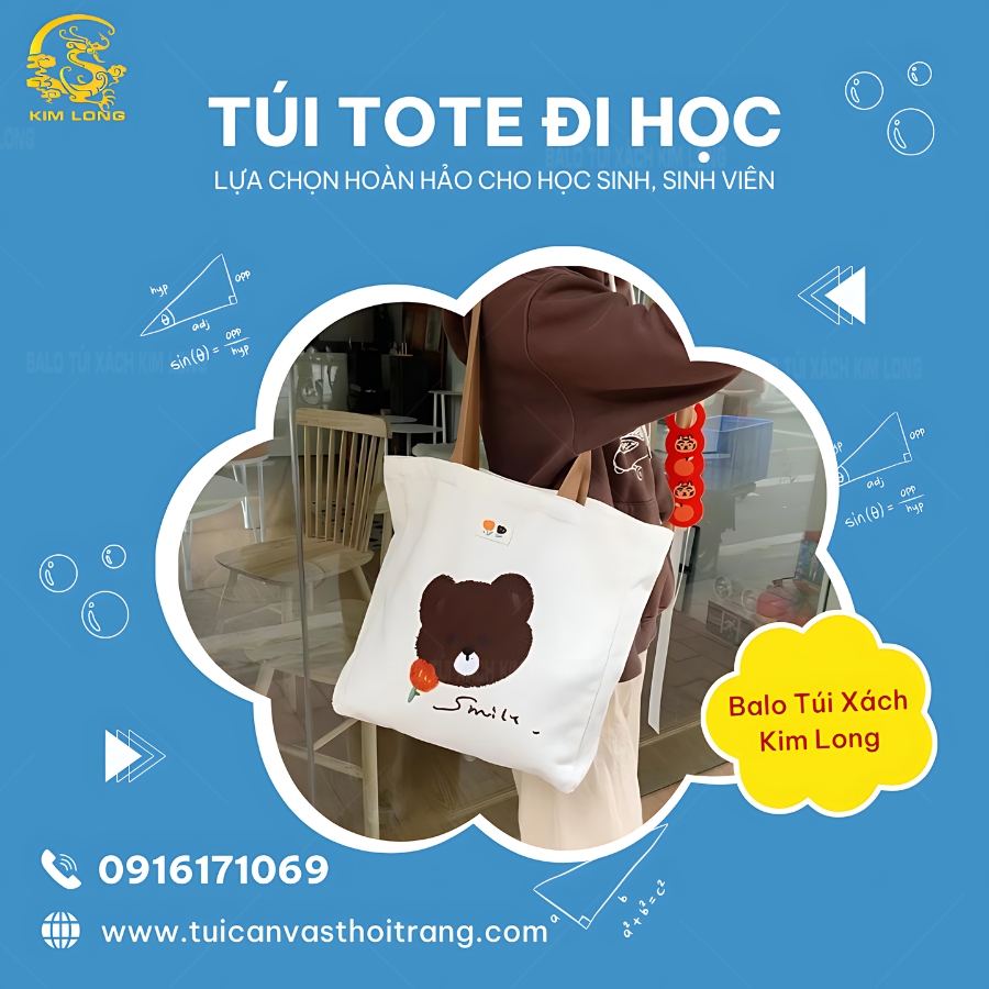 túi vải canvas đi học