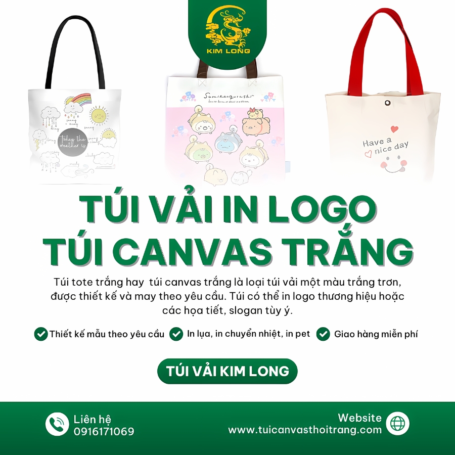 túi canvas trắng