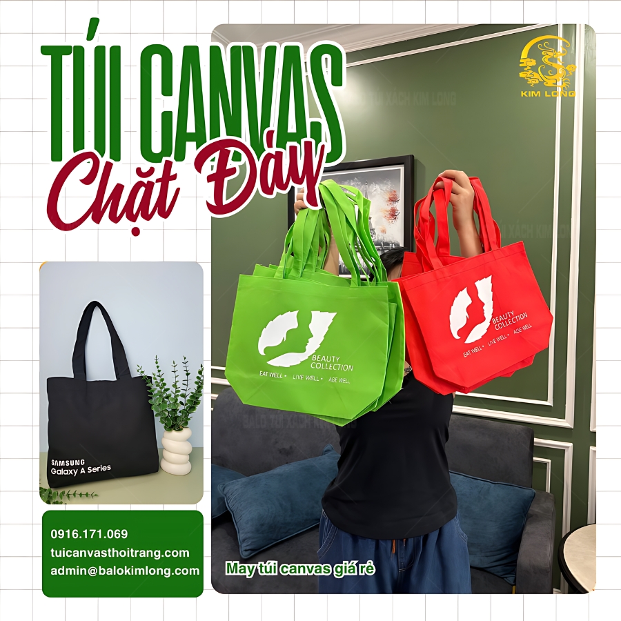 túi canvas chặt đáy