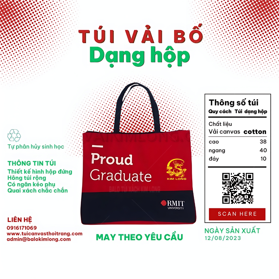 túi vải bố dạng hộp