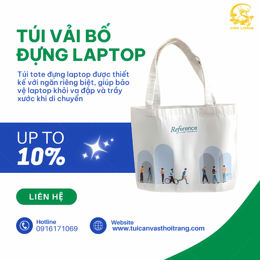 túi vải bố đựng laptop