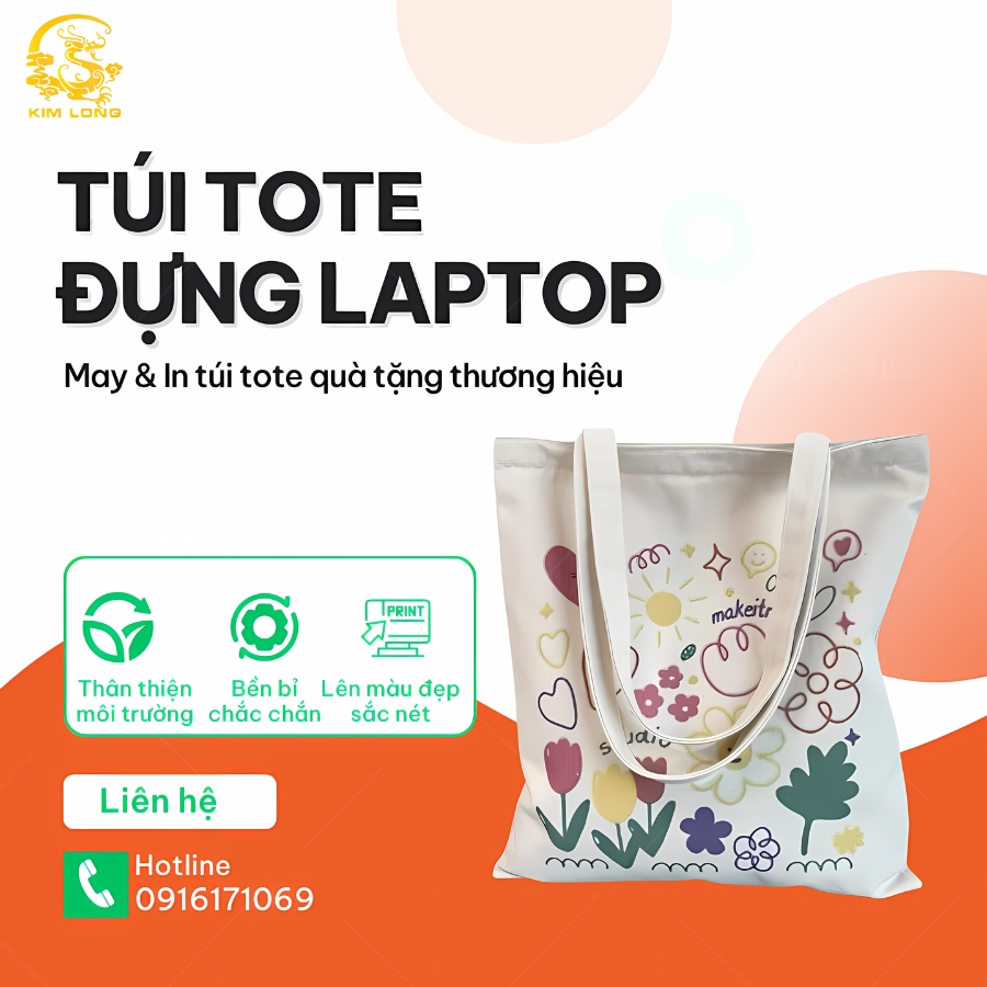 xưởng may túi tote đựng laptop