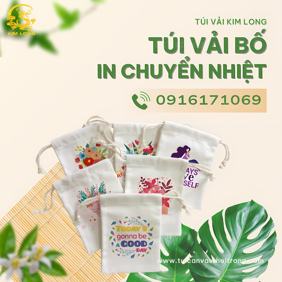 túi vải canvas in chuyển nhiệt