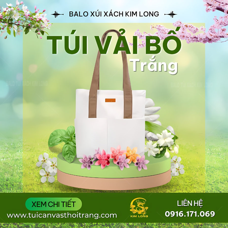 túi vải bố trắng