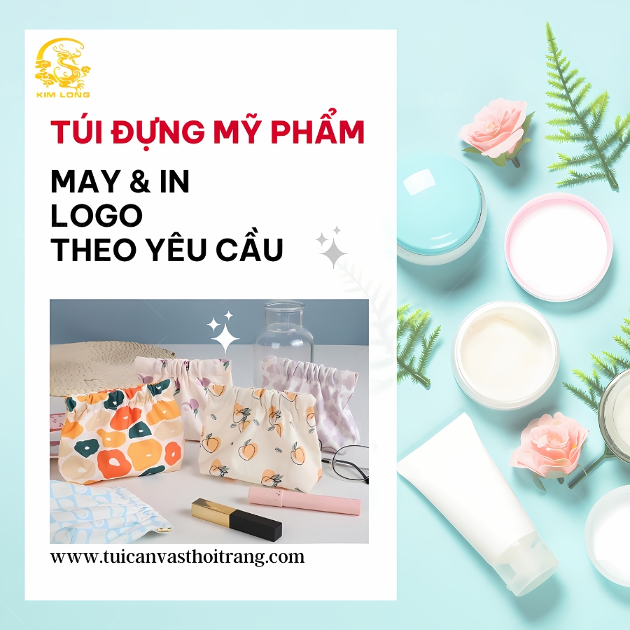 may túi đựng mỹ phẩm theo yêu cầu