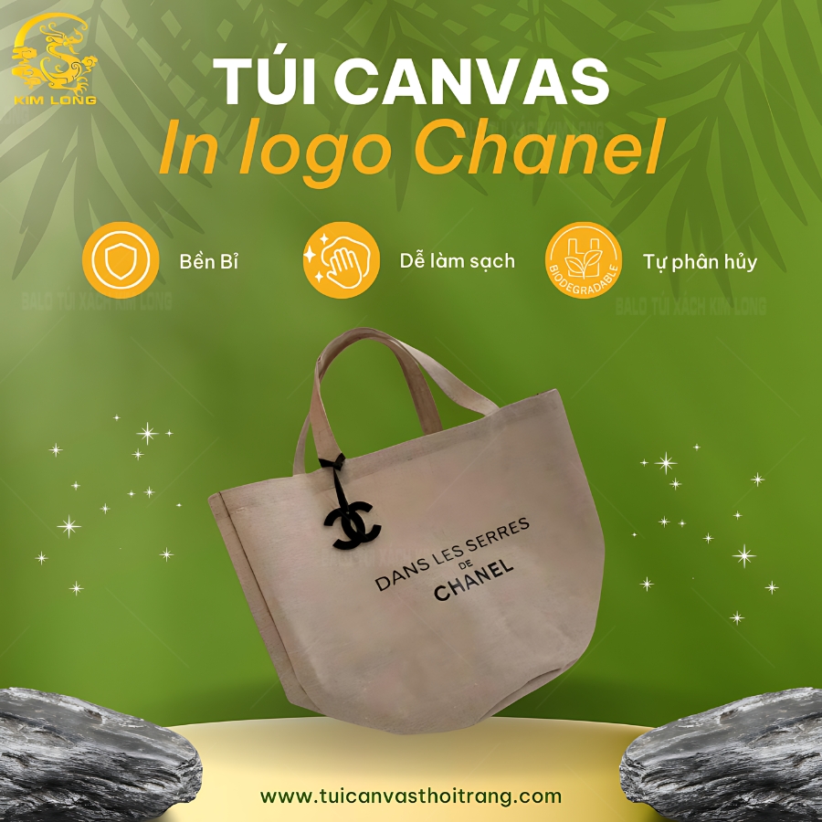 túi canvas in logo chanel