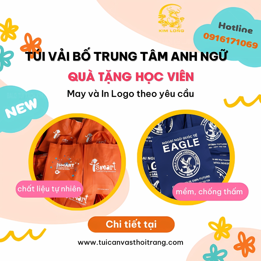 túi vải bố trung tâm anh ngữ