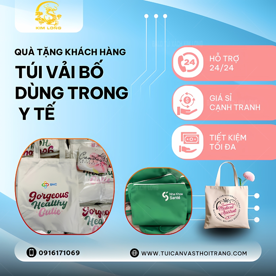 may túi vải bố bệnh viện theo yêu cầu