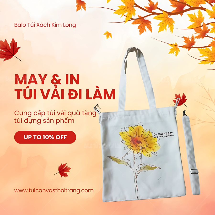 may và in túi vải đi làm